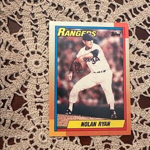 Topps Rangers Card with Red and Yellow Accents